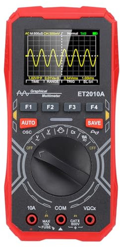 Handheld Digital Oscilloscope Multimeter, 1MHz -Bandbreite 2,5 Mssps, 4000 Zählungen, 2,4 -Zoll -Farbanzeige, Autoschlaf, Datenspeicherung, für Automobile, Elektronische,