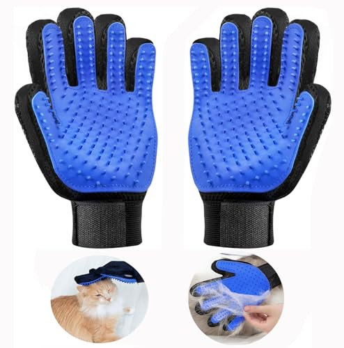 BOBOZHONG Gants de Toilette pour Chiens,1 Paire Gants de Toilettage pour Chien Chat,Gant de Brosse Chien,Gant Poil Chat pour Massage Brosse pour Massage pour Chiens, Chats,Lapins et Chevaux