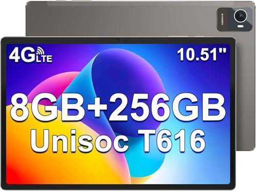 jumper Tablet Touch 10,51 Zoll, 8GB RAM 256GB ROM, Android Tablett, Octa-Core T616, Doppel SIM, 4G LTE, 5G/2.4G WiFi, BT5, 1920x1200 IPS FHD, 4 Altavoces, Fotokamera 13MP, Akku 7000mAh.