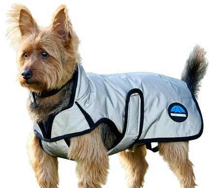 WeatherBeeta ComFiTec Reflective Showerproof Dog Coat, Silver, 65cm