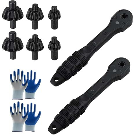 2‑in‑1 Drill Chuck Ratchet Wrench,Universal Double Head Chuck Key Replacement Tool for Drill, Ratchet Drill Chuck Compatible with Most Electric Drills and Power Tools (2PCS)