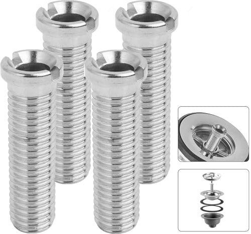 YEOVIBL Sink Strainer Screw M12 x 45mm, 4 Pcs Hollow Stainless Steel Basket Strainer Screws for Drain Fitting, Kitchen Sink Plug Basket, Drain Strainer Replacement Bolt (Silver)