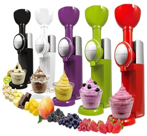 Home Soft Serve Ice Cream Maker, made Ice Cream Maker, 500ml Frozen Dessert Maker, Healthy Ve Ice Cream Maker, Multifunctional Fruit Smoothie Maker (Red)