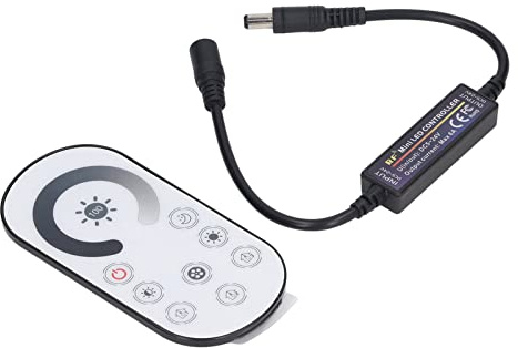 Qcwwy Mini Controller Dimmer RF, Dimmer LED Wireless con Regolazione Regolabile per Casa e Bar, CC 5-24 V, compatibilità Ambientale 32-140 ° F