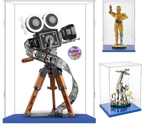 Acryl Vitrine 25x25x45 für Lego 43020 76344 43230 75398 76989 77072 10280 | für Fifa wm-pokal,Iron Man Mark 3,Walt Disney Tribute Kamera,Star Wars C-3PO ,Horizon Forbidden West Langhals