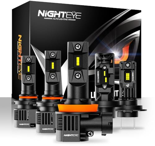 YONGYAO NightEye Auto Lighting A315-S10 2 Stück 6500K Weiß Scheinwerfer Birnen 22.000LM Paar IP68 Wasserdicht- H7