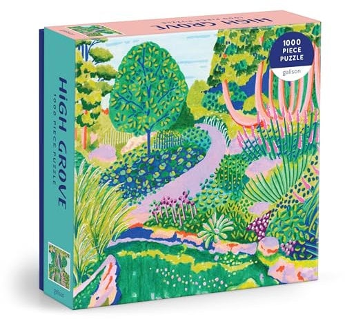 Galison High Grove – 1000 Piece Jigsaw Puzzle Featuring Beautiful Artwork Of A Green Lush Landscape