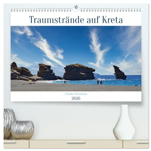 Traumstrände auf Kreta (hochwertiger Premium Wandkalender 2026 DIN A2 quer), Kunstdruck in Hochglanz: Faszinierende Strandabschnitte an der Küste Kretas (CALVENDO Natur)