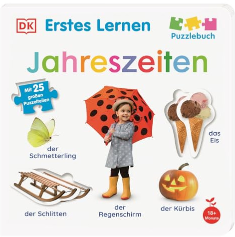 Erstes Lernen Puzzlebuch. Jahreszeiten: Pappbilderbuch mit realistischen Fotos und mehr als 20 großen Puzzle-Teilen. Für Kinder ab 18 Monaten