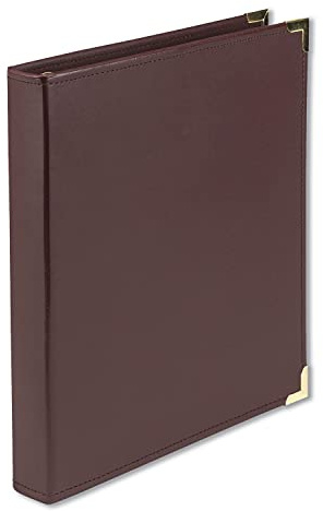 Samsill Classic Collection Executive Präsentationsbuch mit 3 Ringen, 2,5 cm Ordner, Messing-Rundring (für 200 Blatt), Burgunderrot
