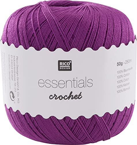 Rico Design Essentials Crochet, 100 Prozent Baumwolle, lila