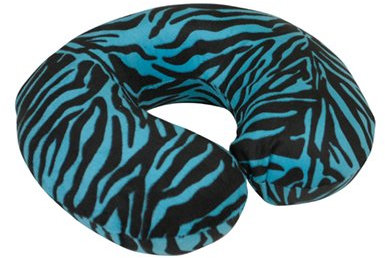 MP Essentials Animal Pattern Super Velour Luxury Memory Foam Comfort Neck Support Cushion (Travelling, Car, Plane, TV, Reading) (Blue) (Blue Tiger)
