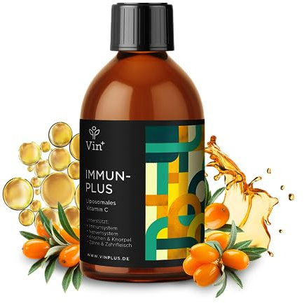 Vinplus Liposomales Vitamin C Sanddorn- & Rosmarin-Extrakt | Mehrfacher Testsieger | 1000 mg Vit C | Hochdosiert & Flüssig fürs Immunsystem | 250 ml
