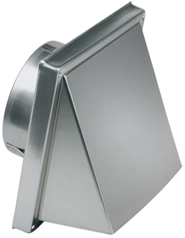Europart 10028187 - Hotte extérieure - Grille d'aération - Raccord 100 mm - Acier inoxydable brossé - 150 x 150 mm - Avec clapet anti-retour - Pour sèche-linge - Hotte aspirante