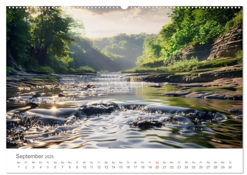 Quelle des Lebens - Wasser und Landschaft (hochwertiger Premium Wandkalender 2025 DIN A2 quer), Kunstdruck in Hochglanz