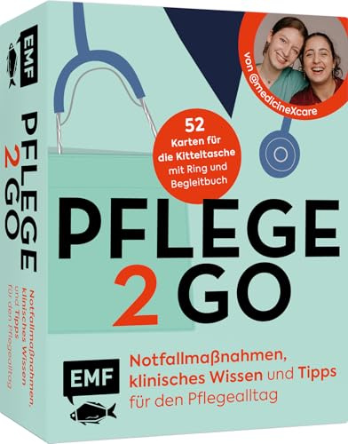 Kartenset: Pflege to go – Notfallmaßnahmen, klinisches Wissen und Tipps für den Pflegealltag | für Krankenpflege, Altenpflege, Pflege zu Hause | von ... Karten mit Messingring und Begleitbuch