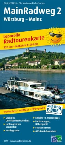 Publicpress Leporello Radtourenkarte MainRadweg 2, Würzburg, Mainz 1:50.000: Leporello Radtourenkarte mit Ausflugszielen, Einkehr- & Freizeittipps, ... 1:50000 (Leporello Radtourenkarte: LEP-RK)