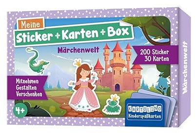 Meine Sticker + Karten + Box - Märchenwelt: Mitnehmen, gestalten, verschenken (KARTOLINO Kinderspaßkarten: Meine Sticker+Karten+Box)