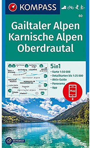 Gailtaler Alpen - Karnische Alpen - Oberdrautal: Wanderkarte mit Aktiv Guide, Radwegen, Skitouren, Loipen und Panorama. GPS-genau. 1:50000 (KOMPASS Wanderkarte, Band 60)