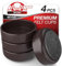 Medipaq Felt Castor Cups – 4x Large 60mm Solid Brown – Protects Wooden & Smooth Floors – Chair & Furniture Leg Protectors