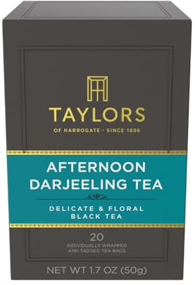 Taylors of Harrogate Afternoon Darjeeling Tea, 20 Tea Bags (Pack of 6, Total 120 Teabags)