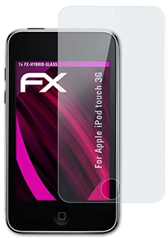 atFoliX Glasfolie kompatibel mit Apple iPod touch 3G Panzerfolie, 9H Hybrid-Glass FX Schutzpanzer Folie