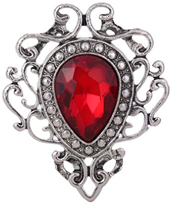 YAZILIND Brosche Juwel Retro rot Zirkonia Wasser Tröpfchen Pins