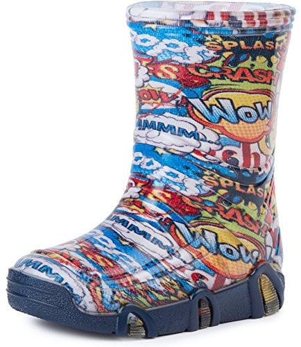 Ladeheid Kinder Mädchen Jungen Gummistiefel SwkBW 25 (Mehrfarbig Wow, 27/28 EU)