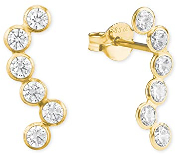 Amor Ohrstecker Damen Ohrschmuck, mit Zirkonia synth, 1,5 cm, Gold, Kommt in Schmuck Geschenk Box, 2020265