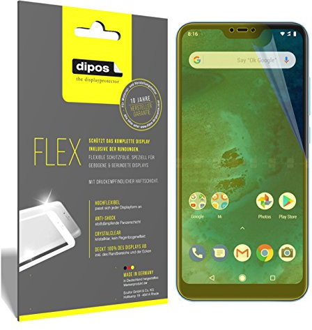 dipos I 3X Protector de Pantalla Compatible con Xiaomi Mi A2 Lite - Cobertura 100% Compatible con Pantalla - láminas Protectoras