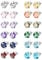 Milacolato Jewelry Stainless Steel Womens Colorful CZ Stud Earings Set Piercing 12 Pairs