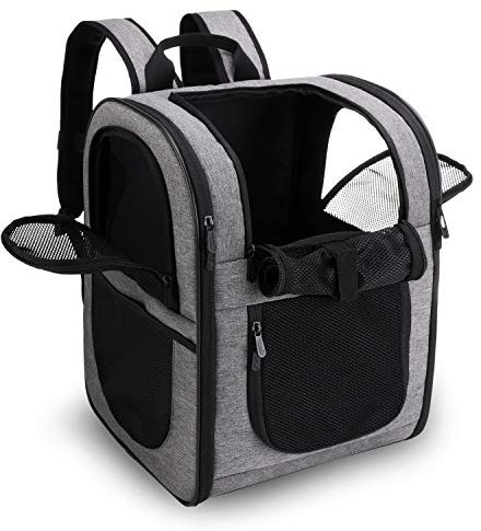 apollo walker Pet Carrier Backpack for Large/Small Cats and Dogs, Puppies, Safety Features and Cushion Back Support | for Travel, Hiking, Outdoor Use (Gray)