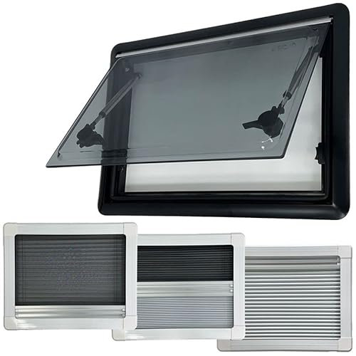 Shield Autocare Top Hinged Square Window with Integrated Black Out Blind & Fly Net Screen W-SH5 (500 x 500)