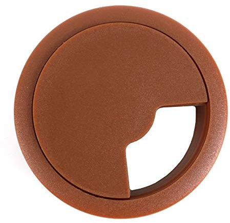 Light Brown Desk Grommet - 60mm Cable Tidy Disc for Office/School Desks and Media Units