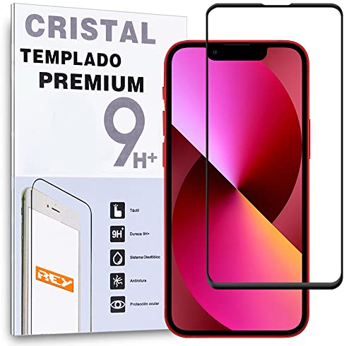 REY Verre Trempé 3D pour IPHONE 13 Mini (5,4), Noir, Protecteur d'écran qualité supérieure, Protection Complète, 3D, 4D, 5D