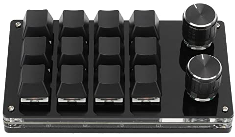 Einhändige Makro-mechanische Tastatur, tragbare multifunktionale mechanische Einhand-Gaming-Tastatur mit 12 vollständig programmierbaren Tasten und Knöpfen, für Windows, für Linux, für(Schwarz)