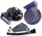 FARBIN Horn 12V Auto Horns Laute Dual-Tone Wasserdichte Auto Horn Elektrische Schnecke Horn Kit Universal für Alle 12V Fahrzeuge (12V, Blau horn)