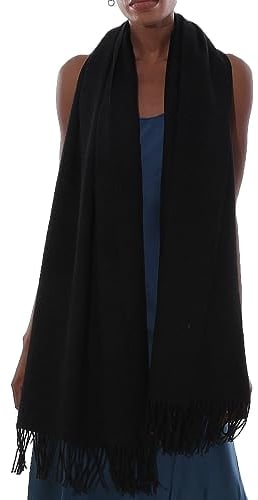 Schal Schwarz Stola Festlich Fur Abendkleid Pashmina Schals Tücher für Damen Winter