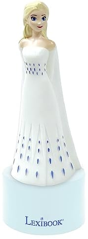 Lexibook La Reine des Neiges Veilleuse et Haut-parleur pour chambre d'enfants, changement de couleurs, lumière douce, à piles, Bleu/Rouge, NS01FZ