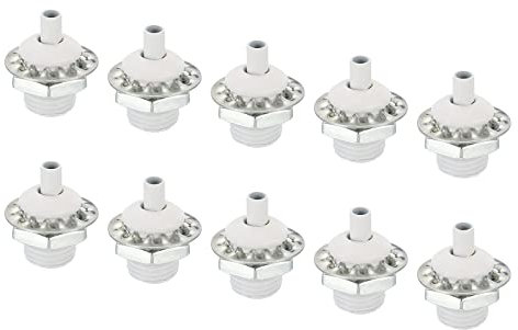 PATIKIL M10*1 Thread Cable Glands Cord Grip, 10 Pcs Steel Cable Grip Wire Clamp Wire Lock with Nut Toothed Washer for Lighting Pendant Lamp, White
