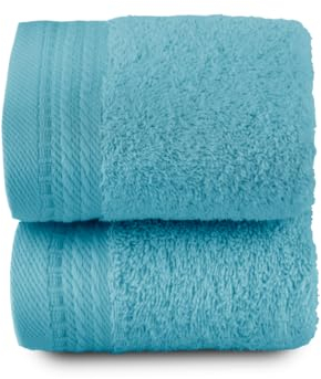 Top Towel – Premium – Große Badetücher – Badezimmerhandtücher – 2 Gesichts- oder Bidethandtücher – 30 x 50 cm – 100% Baumwolle – 600 Gramm - Aquamar