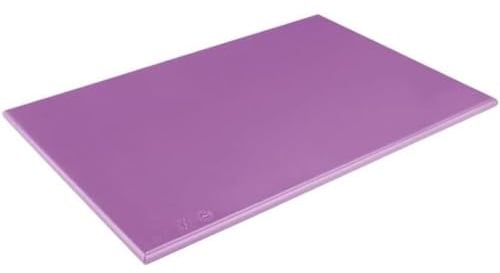 Hygiplas HDPE High Density Chopping Board - Purple - Size: 450x300x12mm, Colour Coded Cutting Board for Allergenic Foods, Dishwasher Safe, FX101