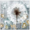 ARTland Wanddeko Glasbilder Wandbild Glas Bild einteilig 50x50 cm Quadratisch Abstrakte Kunst Pflanzen Blumen Pusteblume Löwenzahn Sommer Minimalismus U4QT