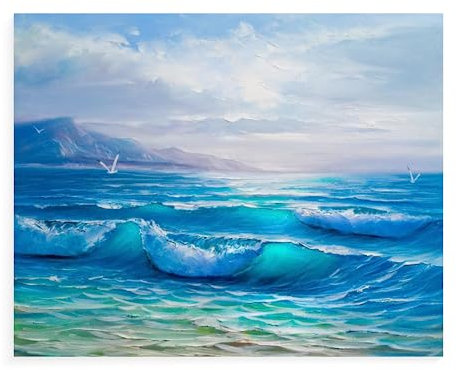 Peinture Par Numero Adulte La Mer 40X50Cm Peinture À L Huile Par Numero Enfant Paysage,Kit Peinture Acrylique Et Toile Par Numero,C25