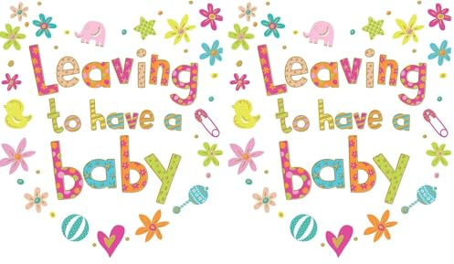 Piccadilly Greetings Modern Large Card Leaving To Have A Baby - 12 x 9 inches (Pack of 2)