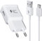 USB Caricatore, Caricabatterie Rapido Alimentatore con Cavo 1,5 m Micro USB Compatibile con Samsung Galaxy S7 S6 Edge S5 S4 S3 S2 A03 J8 J7 J6 J5 J3 Smartphone Android, Caricatore con Cavo Type-B