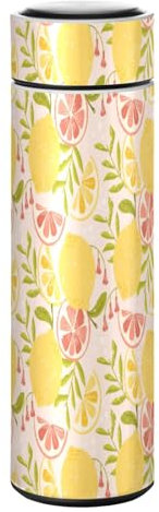 KAAVIYO Blatt Zitrone Frucht Niedlich Wasserflasche Wasserkanne Edelstahl Isolierte Isolierflasche Auslaufsicher