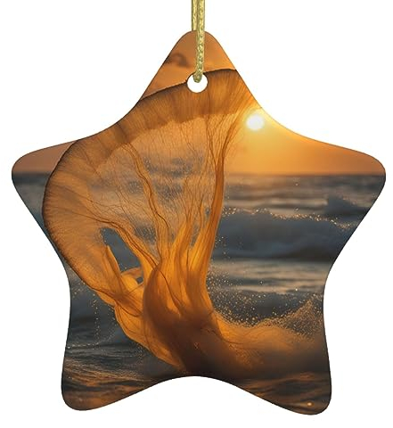 Vintage Keramik Weihnachtsbaum - Herzförmige hängende Keramik Christbaumschmuck - Eine einzigartige Mischung aus Eleganz Meerjungfrau Schwanz 1