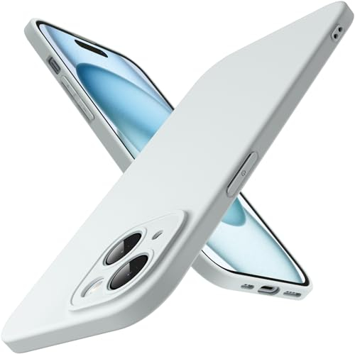 JETech Dünn Hülle für iPhone 15 6,1 Zoll mit Kameraschutz Eingebaut Schutzhülle, Ultra Slim Leicht Matt Finish Minimalistische Handyhülle (Blau)