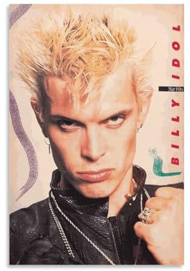 SECOLI Billy Idol Leinwand-Poster, Vintage-Stil, Topas, dekoratives Gemälde, Wandkunst, Bild-Druck, moderner Einrichtungsstil, 30 x 45 cm
